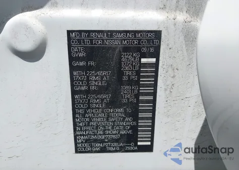 2016 Nissan Rogue S from USA, damaged, VIN KNMAT2MV3GP737837